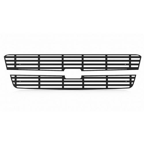 Chevy silverado hd 03-04 horizontal billet black powdercoat truck grill add-on