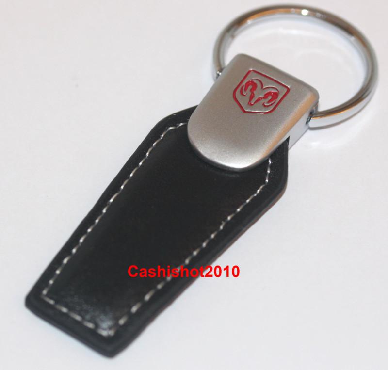 Dodge leather pull key chain ring challenger charger viper dart ram 1500 coronet