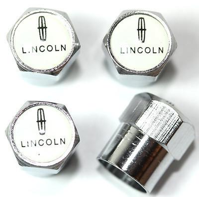 Lincoln white tire valve caps navigator mkt mks suv town free shipping