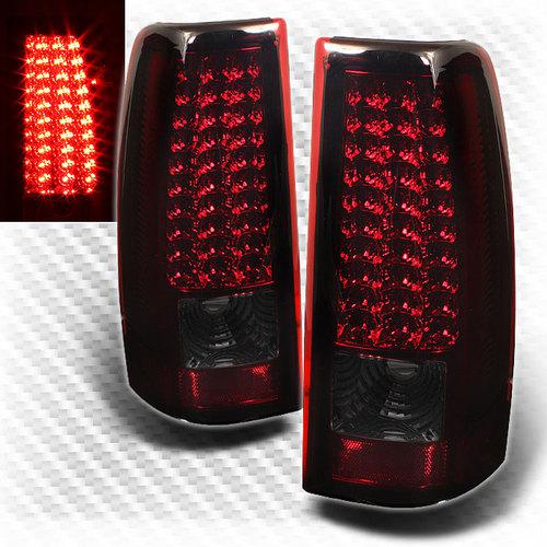 03-06 chevy silverado 05-06 gmc sierra led red smoke tail lights lamp pair set