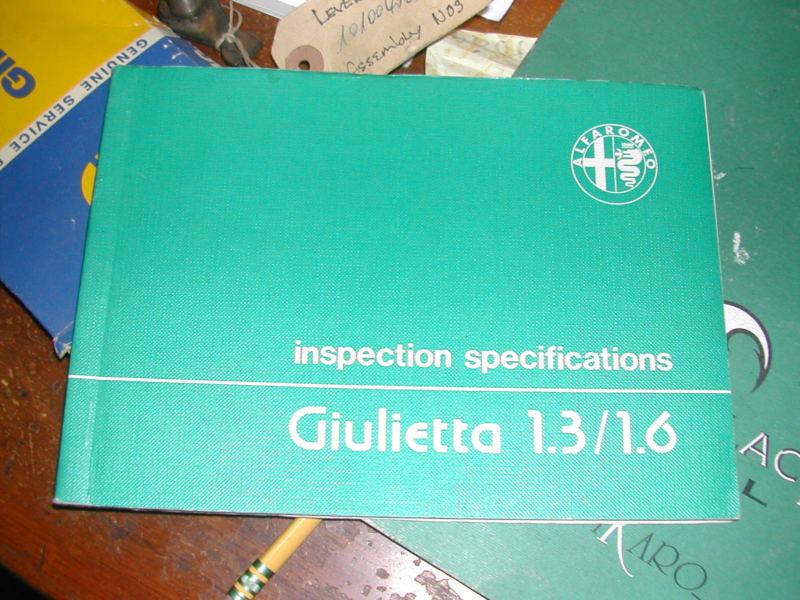 Alfa romeo 154 european giulietta sedan nos inspection manual