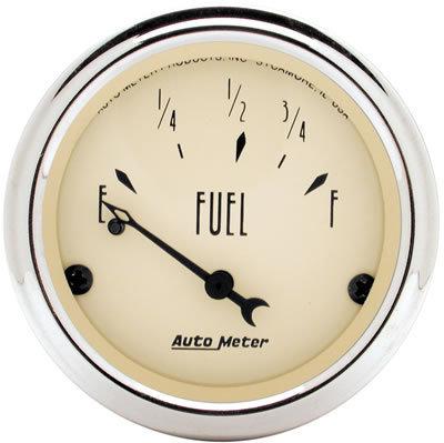 Autometer antique beige electrical fuel level gauge 2 1/16" dia beige face 1816