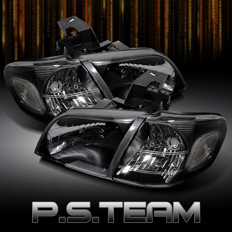 97-05 venture silhouette montana black headlights +corner signal lamps lights