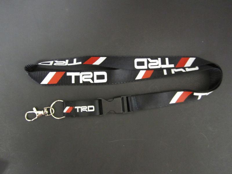 Trd jdm toyota supra black lanyard neck cell phone key chain strap quick release