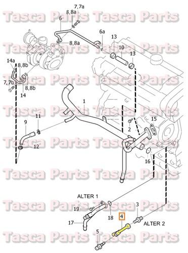 New oem cooling system coolant pipe 01-09 volvo c70 s60 s70 s80 v70 v70xc xc90