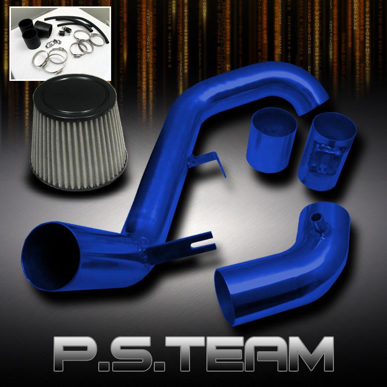 06-11civic 4cyl 1.8l blue aluminum cold air intake+stainless washable filter