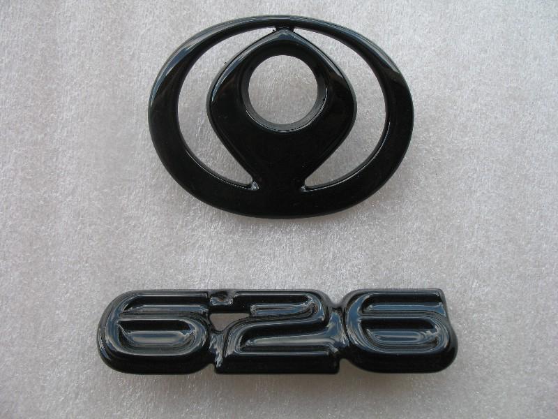 93-97 mazda 626 rear trunk painted black blacked out emblem badge decal logo set