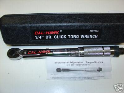  inch lb. clicker torque wrench taiwan made new 1/4" dr. 20-200in lb.