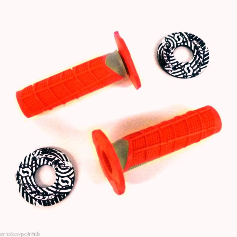 New scott deuce double density 1/2 waffle grips with donuts red/grey      #e0221