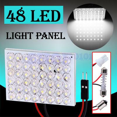 48 led pure white light panel t10 ba9s festoon dome interior bulb lamp