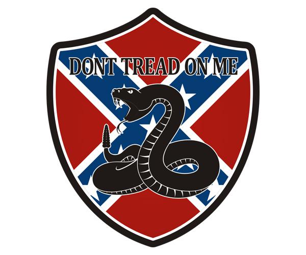 Dont tread on me rebel decal 5"x4.4" confederate flag sticker zu1