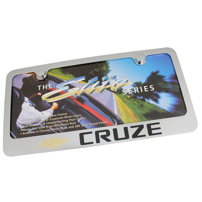 Chevy cruze chrome brass license plate frame