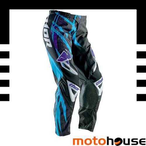 Thor womens phase flora pants mx offroad dirt motocross black blue white 