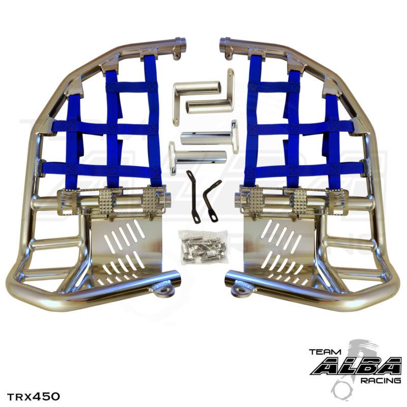 Honda trx 450r  nerf bars  pro peg  alba pro elite  silver/blue  218-t7-sl