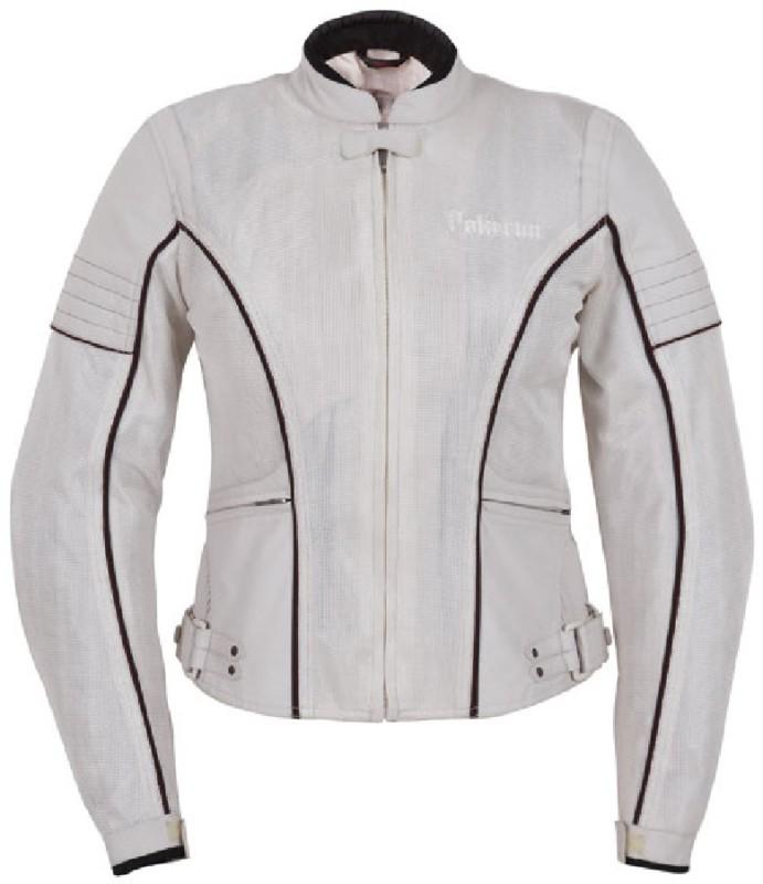 Pokerun cream miya ladies womens motorcycle jacket l large