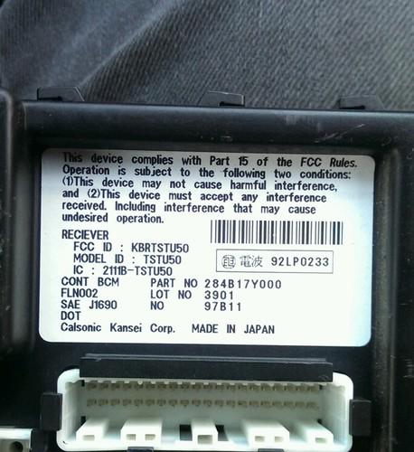 05 nissan altima body control module bcm *284b0zb700* kbrtstu50