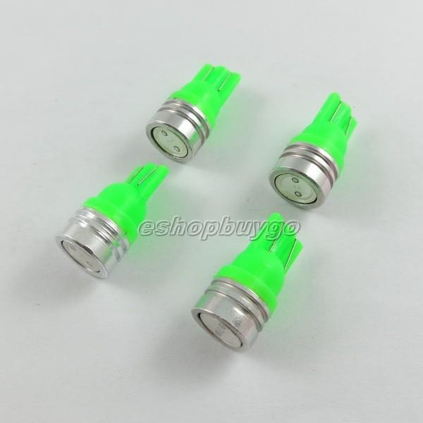 4 pcs 1w t10 194 168 w5w 1 smd led car wedge tail light lamp bulb 12v green