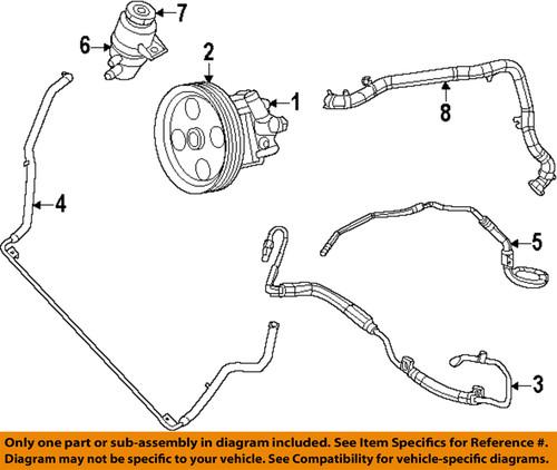 Mopar oem 5006598ag pump & hoses-steering-upper return hose