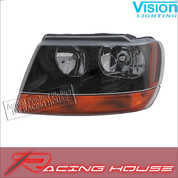 L/h headlight driver side lamp kit unit 99-02 jeep grand cherokee laredo