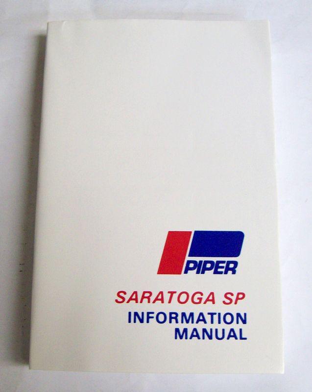 Original piper pa-32r-301 saratoga sp pilot information manual part no. 761-727