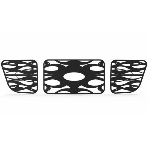 Ford ranger 98-00 horizontal flame black powdercoat grill insert trim cover