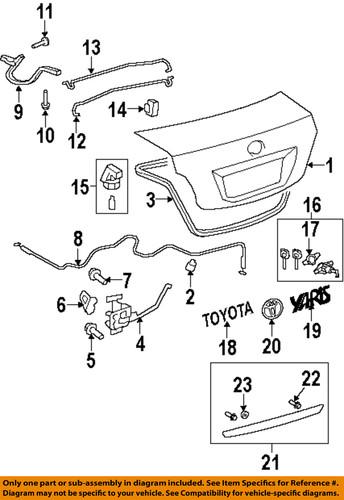 Toyota oem 6460752090 trunk lid release cable-release cable