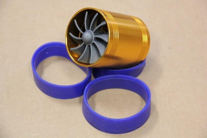 Universal gold air intake tornado intake turbocharger fuel gas saver dual fan 