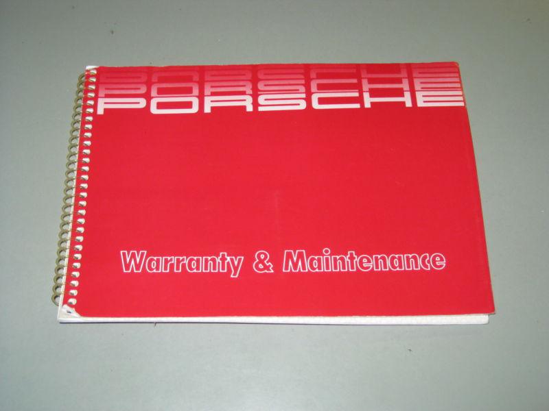 1988  porsche 911 owners warranty maintenance book manual