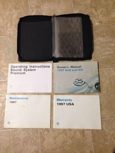 Owners manual 1997 golf and gti w/case