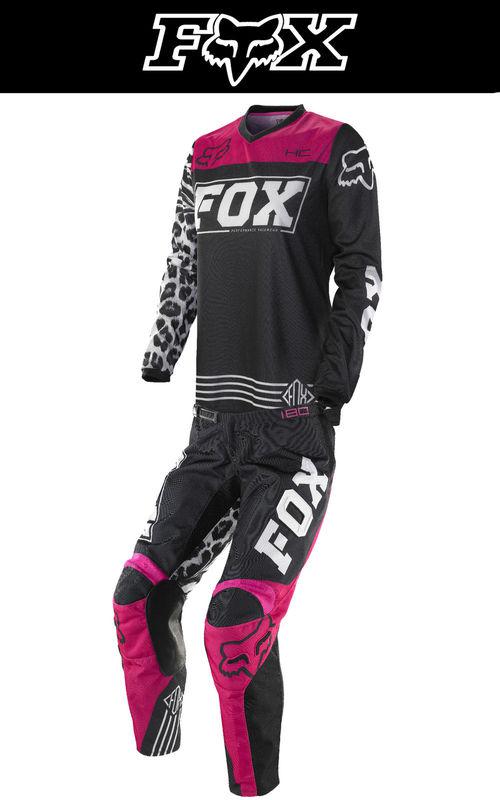 Fox racing youth girls hc jersey & 180 pant black pink combo kit dirtbike atv mx