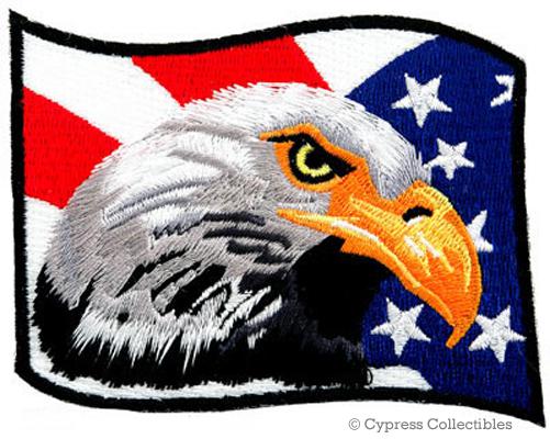 American flag bald eagle iron-on motorcycle biker patch applique patriotic