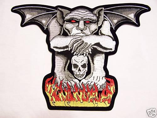 #0950-xxl motorcycle vest patch goblin -n- flames