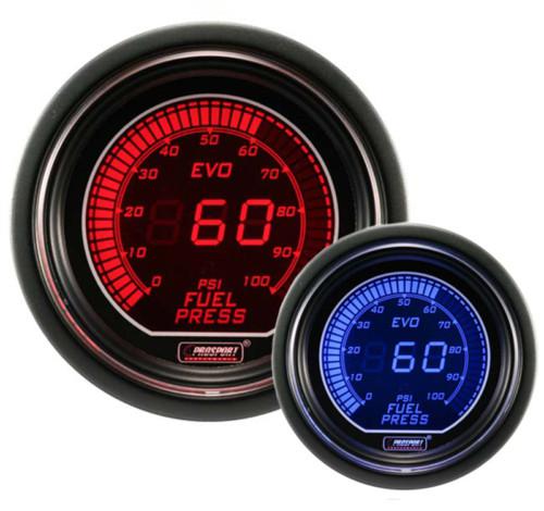 Evo fuel pressure gauge-electric prosport blue and red 52mm 2 1/16" digital