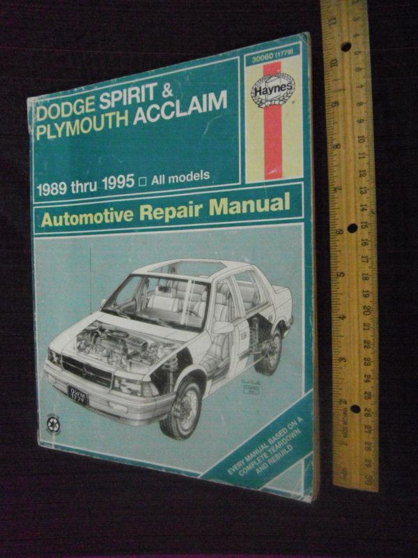 Haynes dodge spirit & plymouth acclaim 1989-1995 auto repair manual #30060(1779)