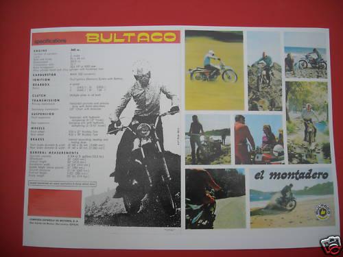 Bultaco montadero360, photocopy factory sales brochure 