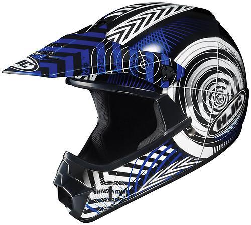 New hjc cl-xy wanted offroad/motocross youth helmet,mc-2/blue/black/white,med/md