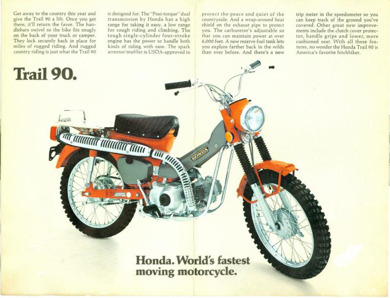 Purchase RARE VINTAGE 1972 HONDA CT-90 K4 TRAIL 90 MOTORCYCLE SALES ...