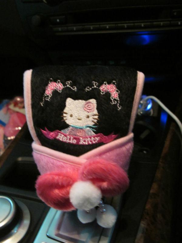 Hello kitty car accessory pink and black: automatic gear stick cover 