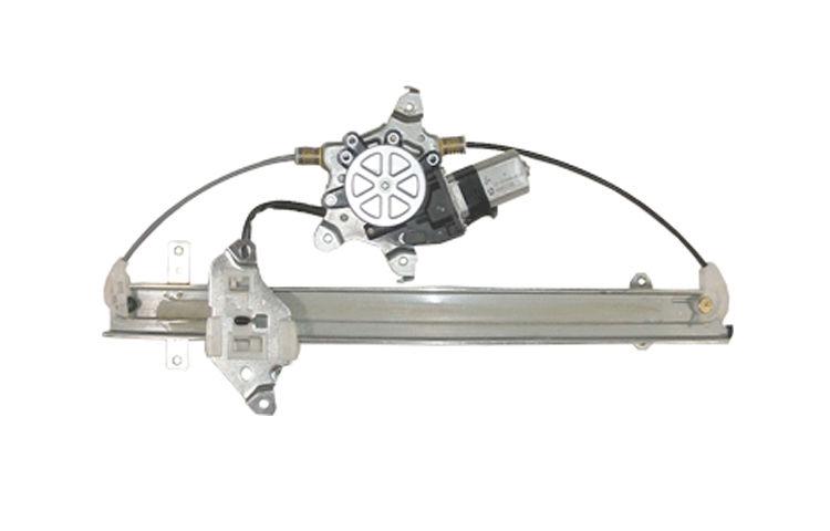 Power front window regulator with motor with cable pair