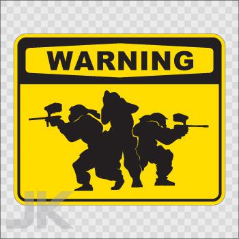 Decals sticker paintball warning sign paintballers run hide gun woods 0500 xxa29