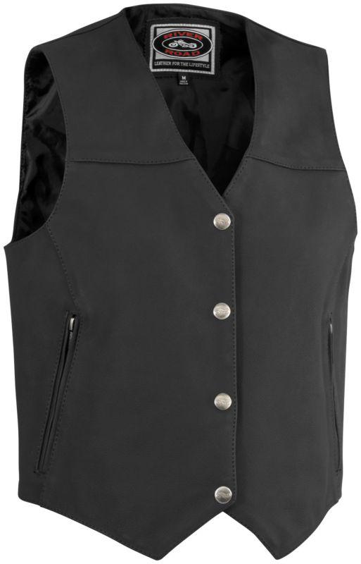 River road granite matte motorcycle vest black size women's-medium