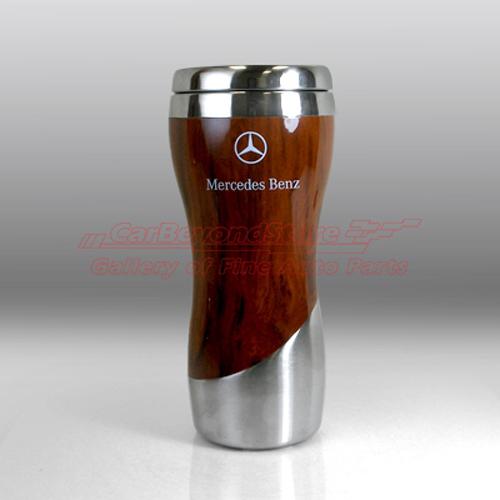 Mercedes-benz wood grain stainless tumbler coffee mug + gift, genuine mb item