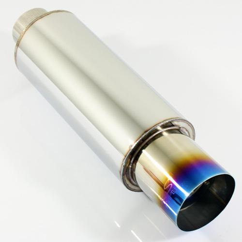 3" inlet/4" oulet stainless n1 muffler exhaust titanium burn tip for turbo cars