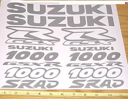 Gsxr1000 gsxr 1000 graphics sticker decal kit silver