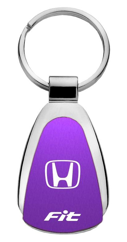 Honda fit purple tear drop metal key chain ring tag key fob logo lanyard