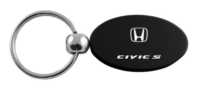 Honda civic si black oval metal key chain ring tag key fob logo lanyard