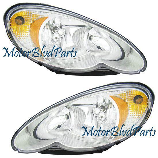 06-09 pt cruiser headlights headlamps left+right pair