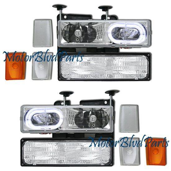 88-93 ck 3500 halo headlamps+crystal signals+euro sides