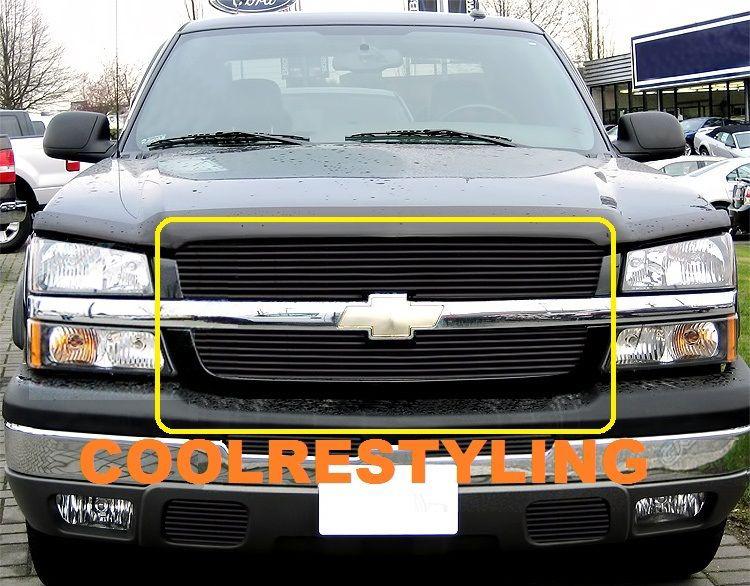 2003 04 05 silverado 1500/03-04 2500 3500 hd black billet grille grill inserts