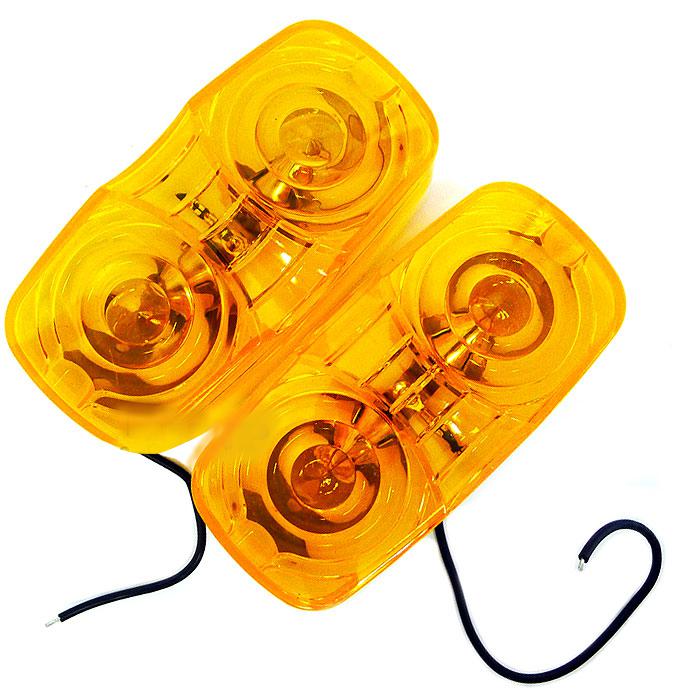 2pc yellow amber side marker light clearance for trucks rv trailers towing